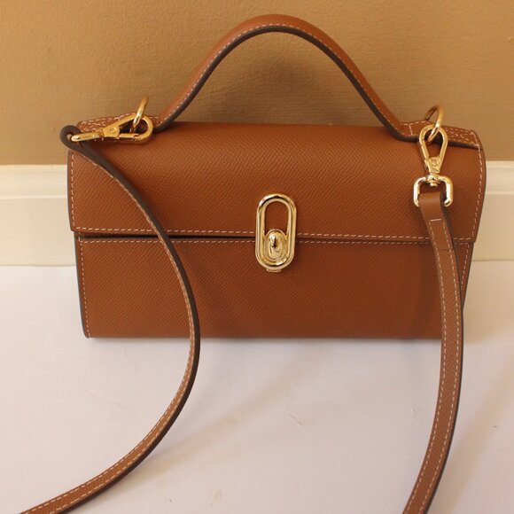 HCC X Melodie Cecile Top Handle Shoulder Bag  Leather in Tan - Picture 3 of 5